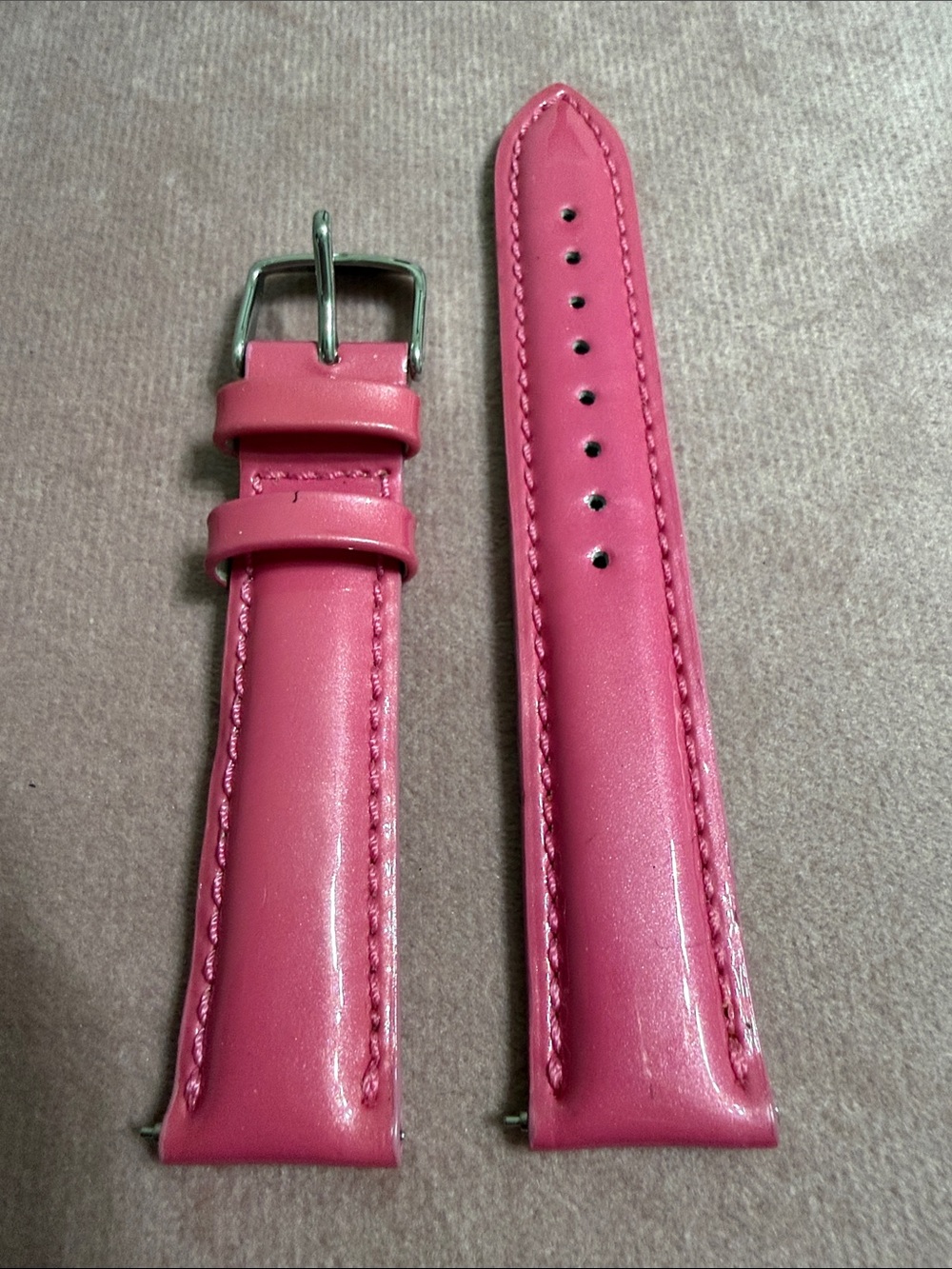 Michele Pink Leather Watch Strap 18mm